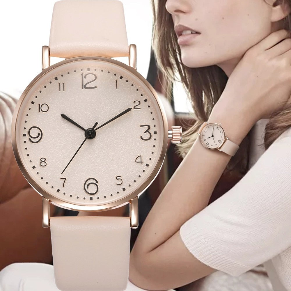 Women Watches Leather Band Luxury Quartz Watches Girls Ladies Wristwatch  Relogio Feminino (0039 Brown) : : Fashion